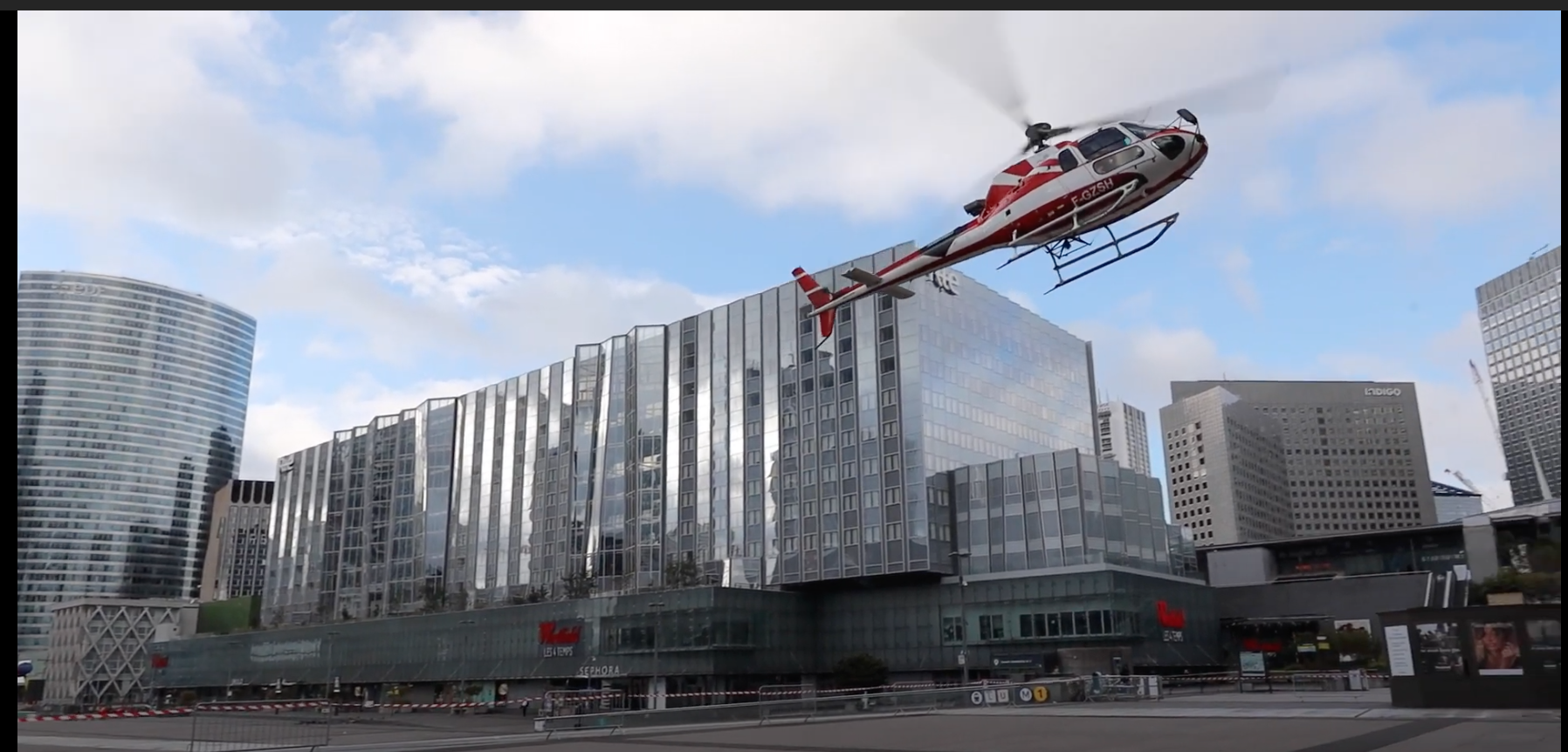 Héliportage SAF Westfield Les 4 Temps la Défense le 10 octobre 2020