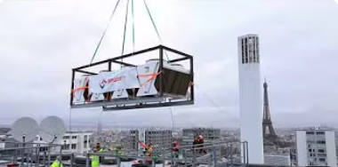 HELIPORTAGE  aérorefroidisseurs adiabatiques Adagio Paris Centre Tour Eiffel